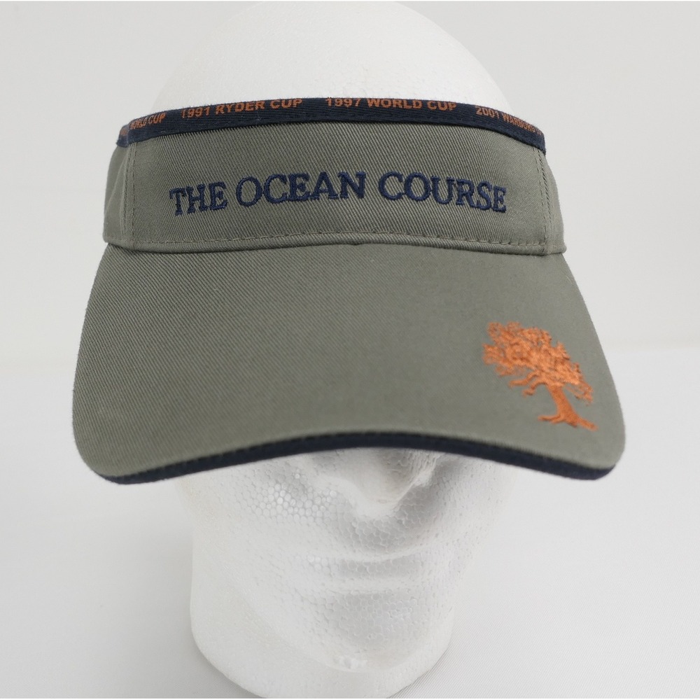 American Needle The Ocean Course Golf Visor Ryder Cup World Cup Gray Adjustable